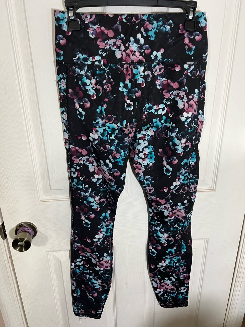 Avia Floral Print Leggings - Black, Pink & Teal